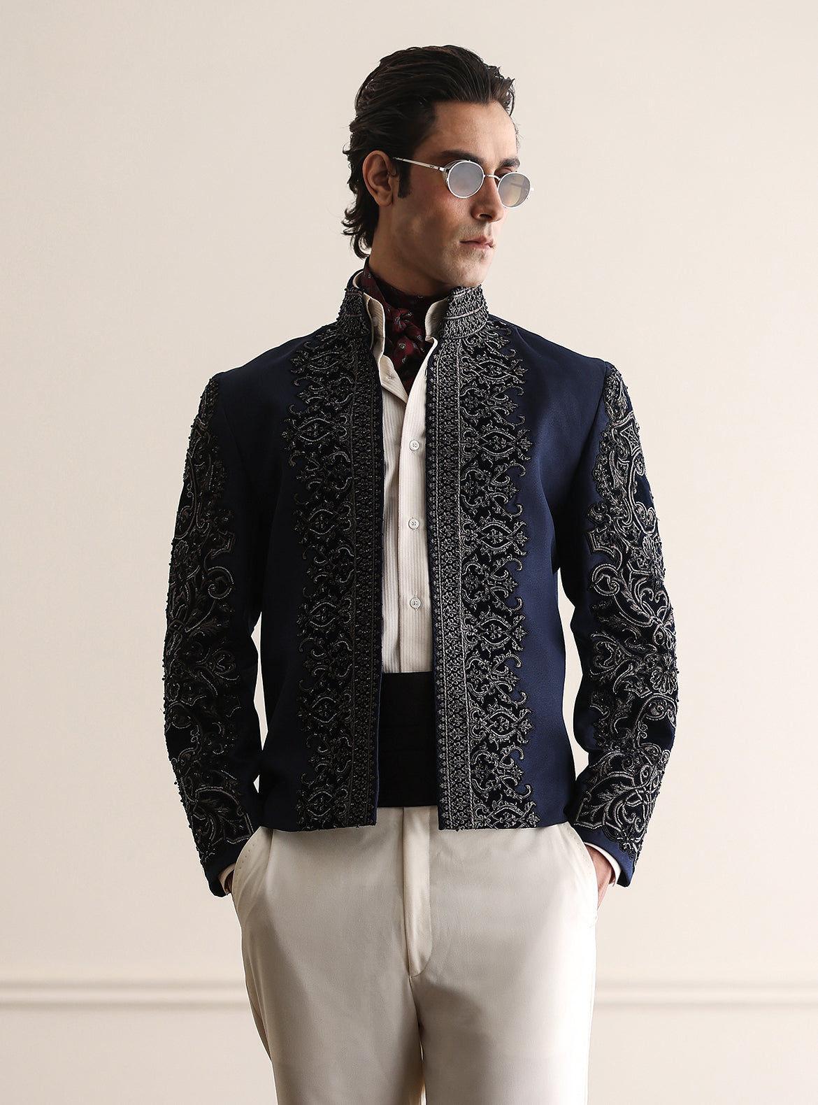 BLUE HAND EMBROIDERED JACKET