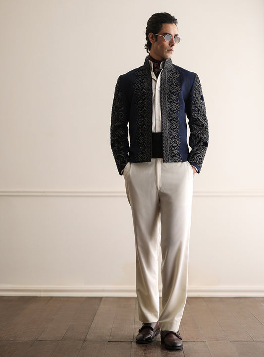 BLUE HAND EMBROIDERED JACKET