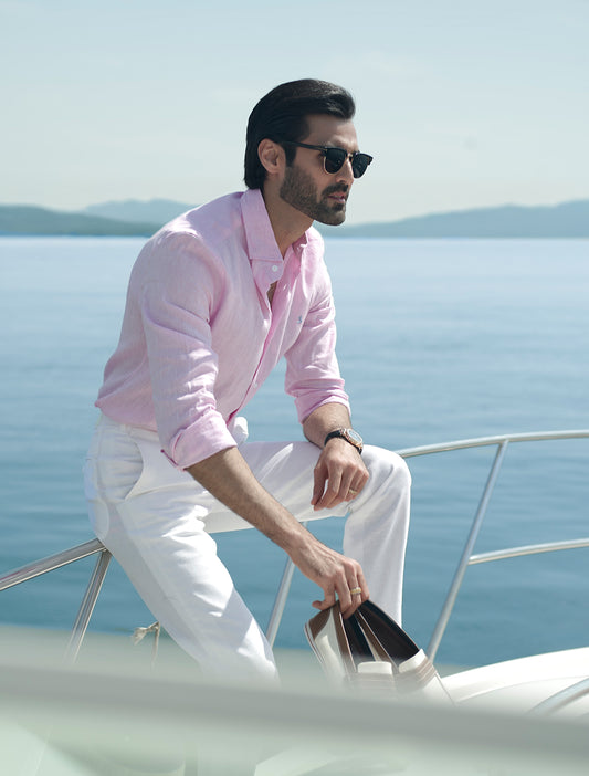 PINK LINEN SHIRT
