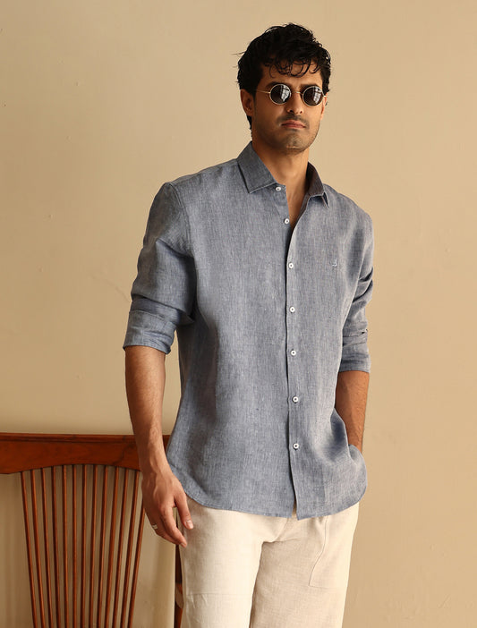 BLUE LINEN SHIRT