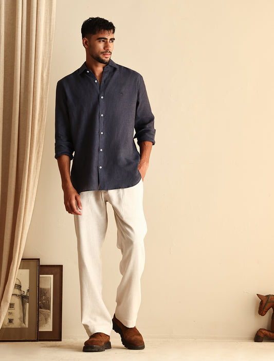 NAVY LINEN SHIRT