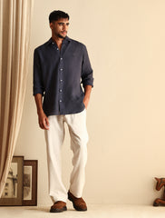 NAVY LINEN SHIRT