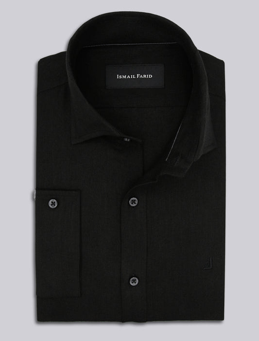 BLACK LINEN SHIRT