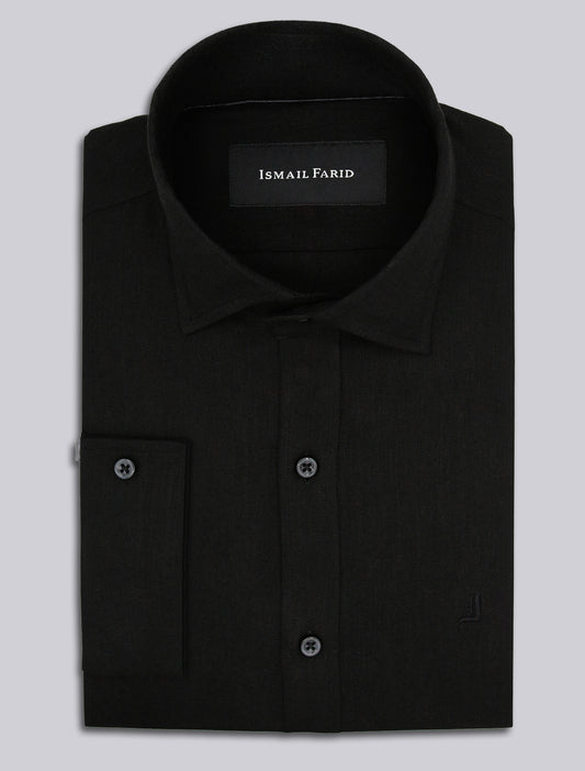 BLACK LINEN SHIRT