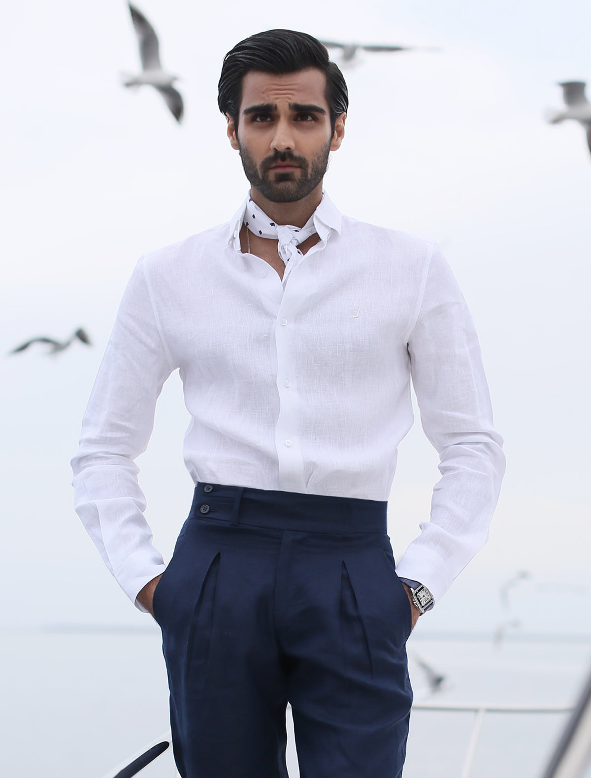 WHITE LINEN SHIRT