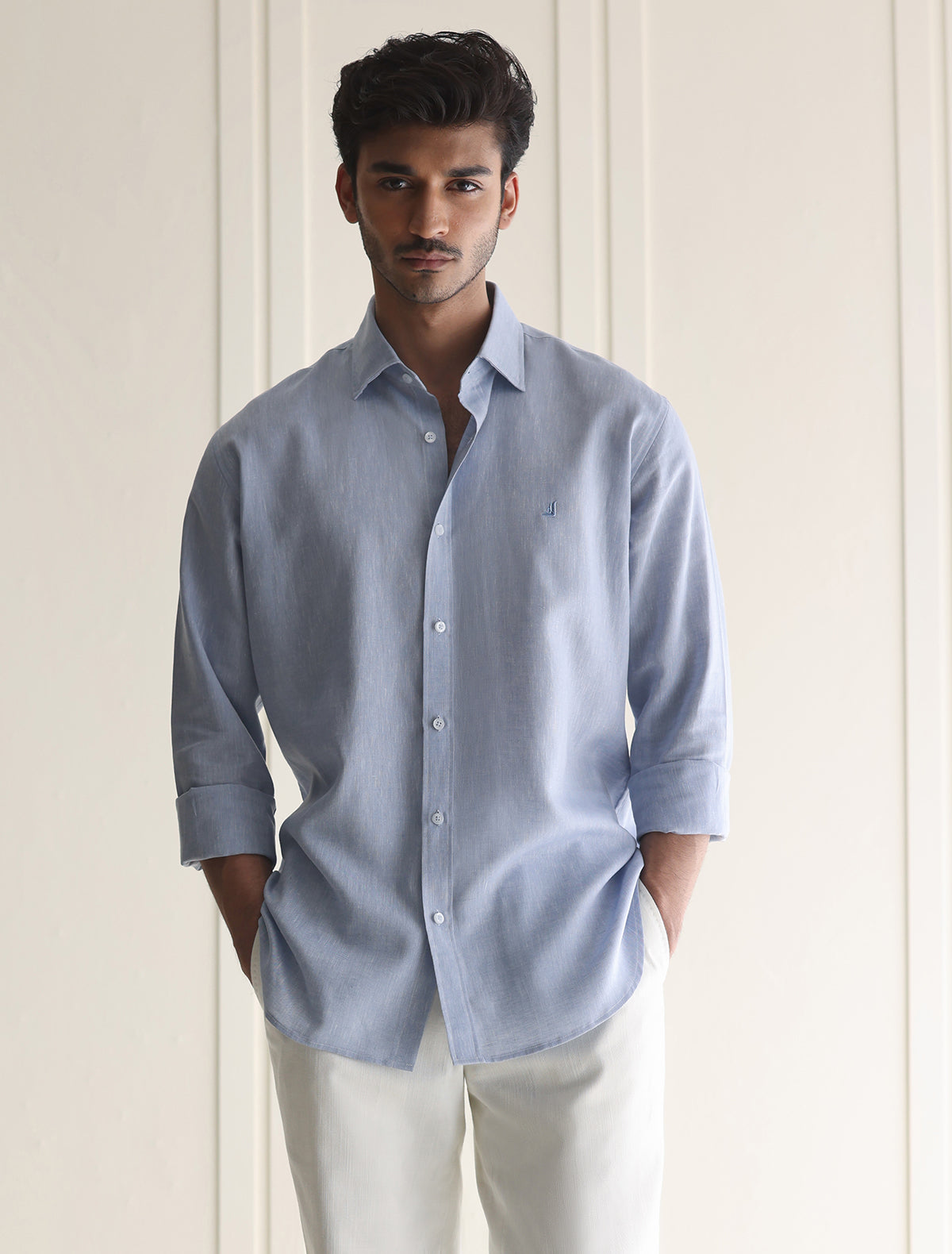 SKY BLUE LINEN SHIRT