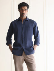 NAVY LINEN SHIRT