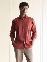RUST LINEN SHIRT