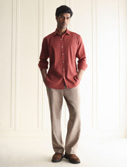 RUST LINEN SHIRT