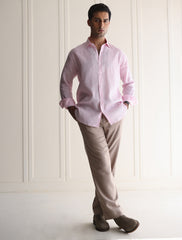 PINK STRIPE LINEN SHIRT