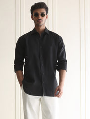 BLACK LINEN SHIRT