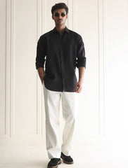 BLACK LINEN SHIRT
