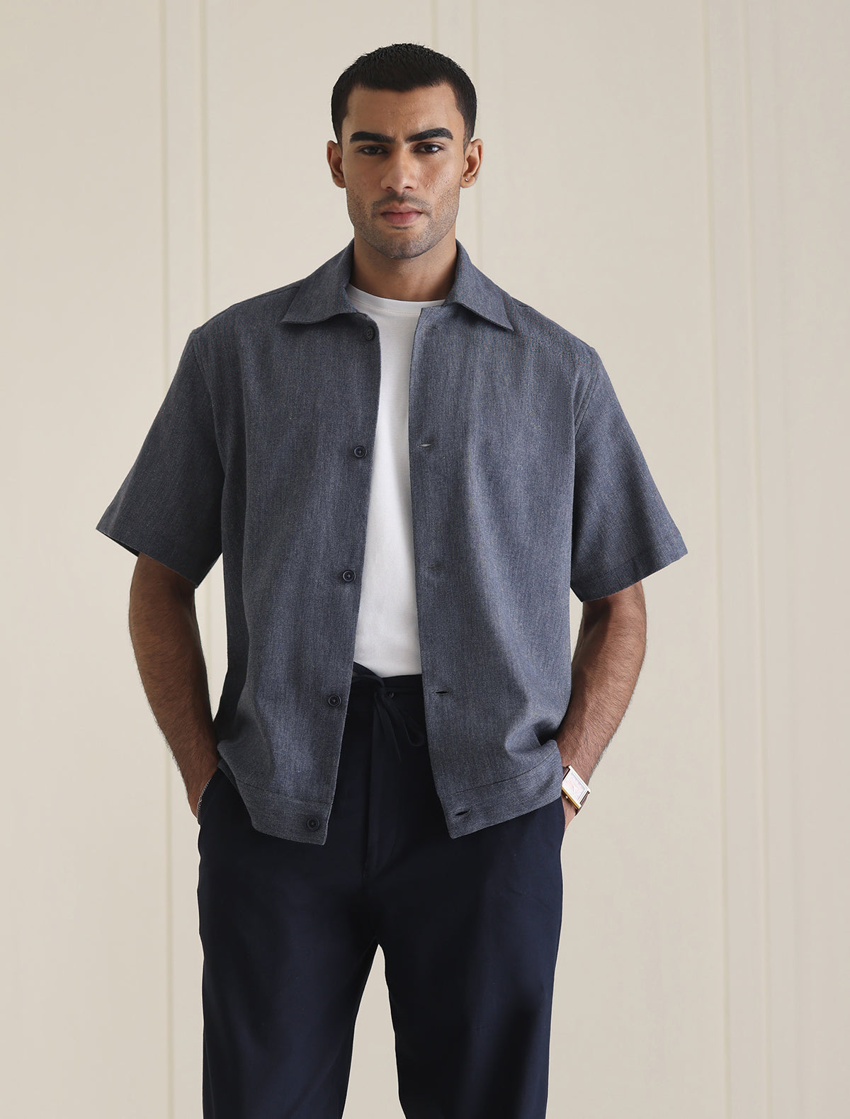 DENIM BLUE LINEN SHIRT