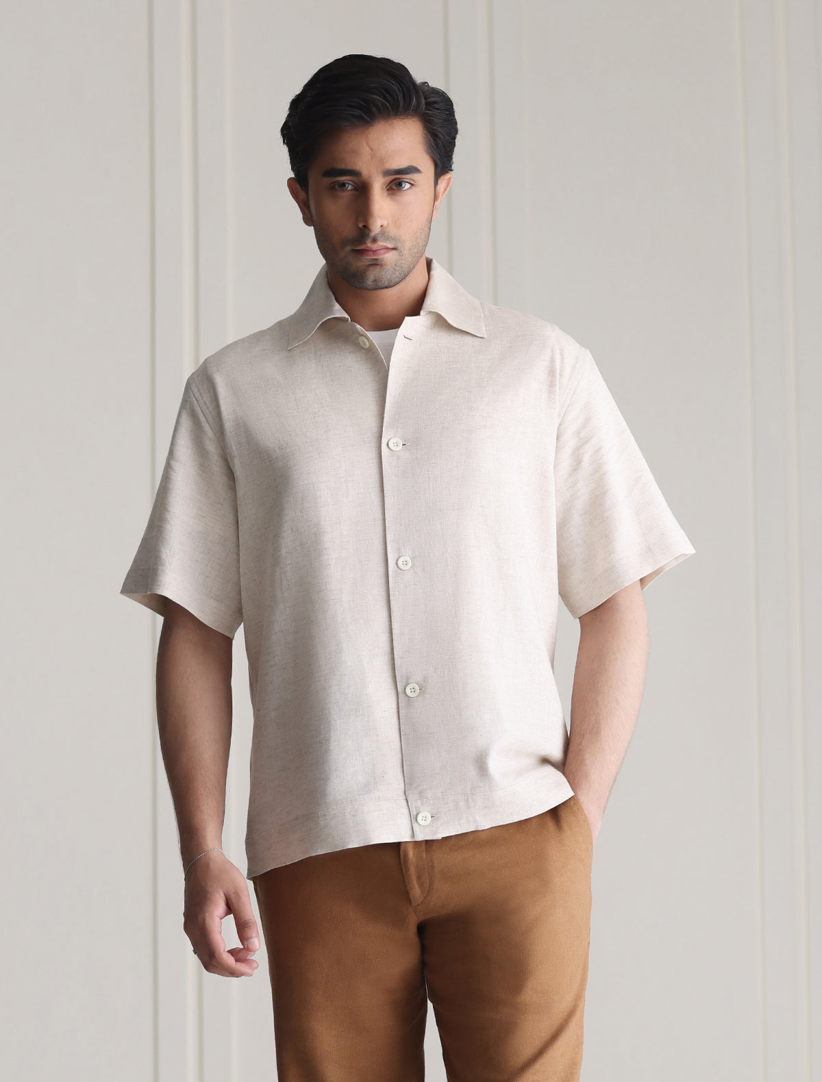 BEIGE LINEN SHIRT