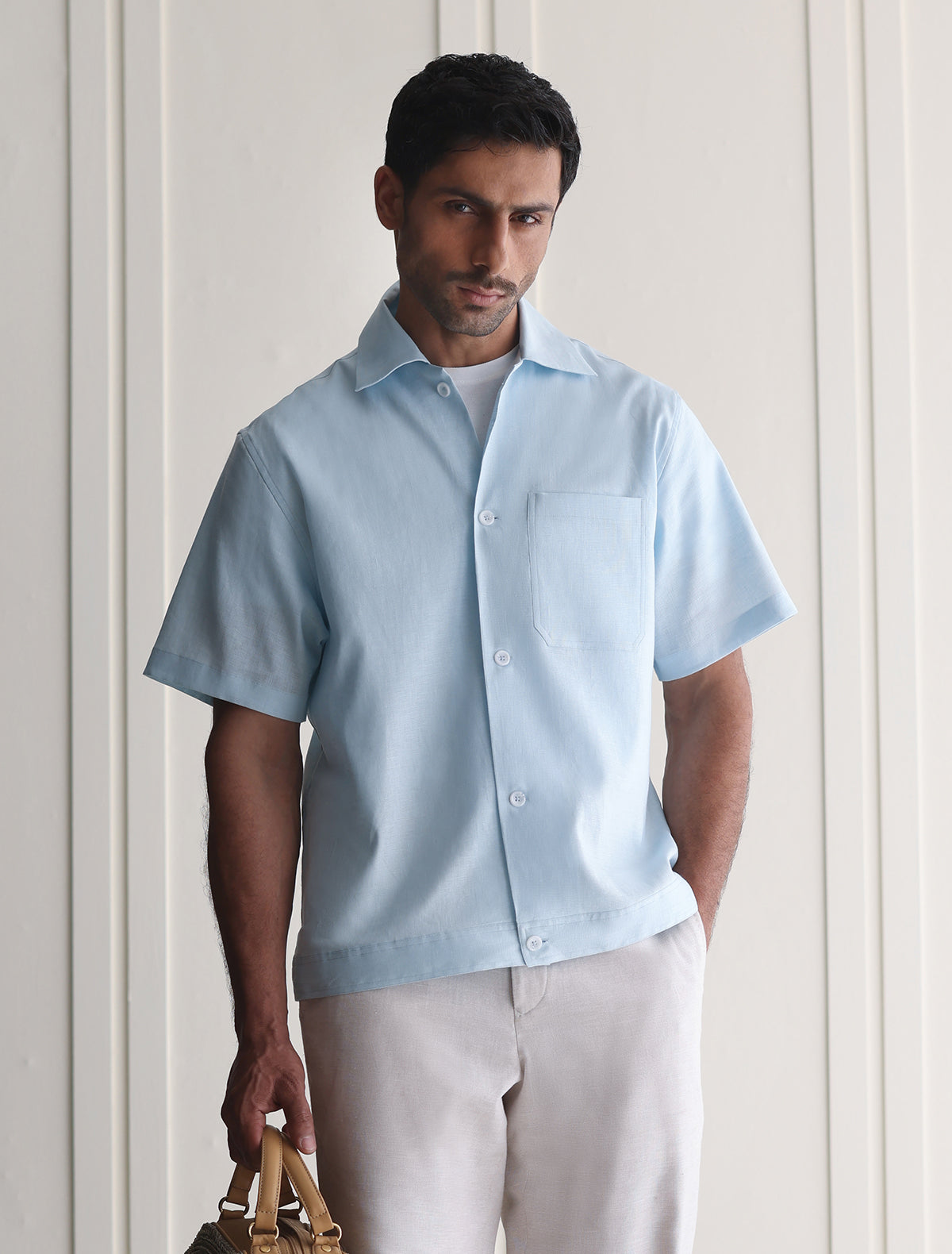SKY BLUE LINEN SHIRT