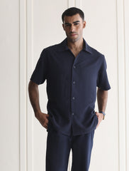 NAVY LINEN SHIRT