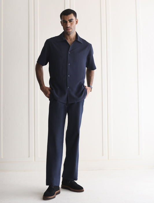 NAVY LINEN SHIRT