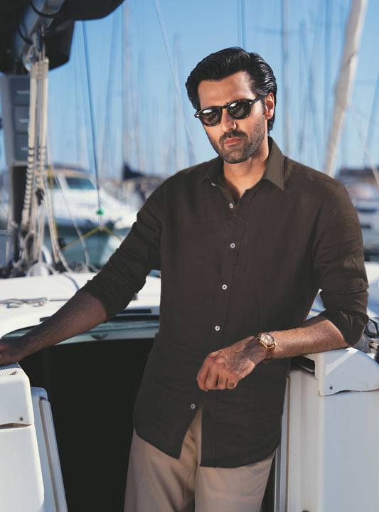 BROWN LINEN SHIRT