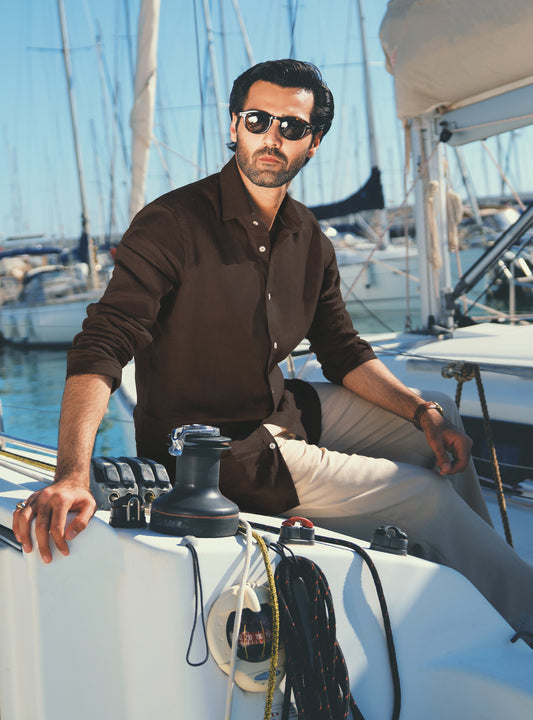 BROWN LINEN SHIRT