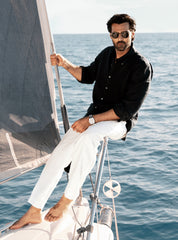 BLACK LINEN SHIRT