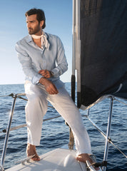 SKY BLUE LINEN SHIRT