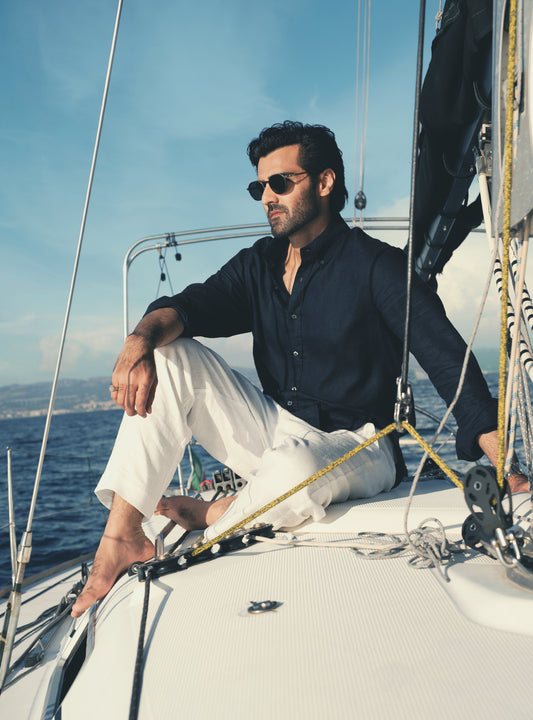 NAVY LINEN SHIRT