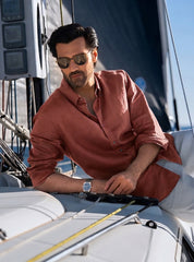 RUST LINEN SHIRT