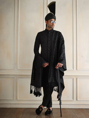 BLACK EMBROIDERED SHAWL