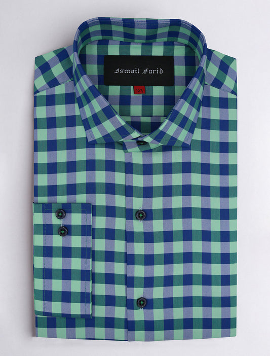 BLUE GREEN CHECKERED SHIRT