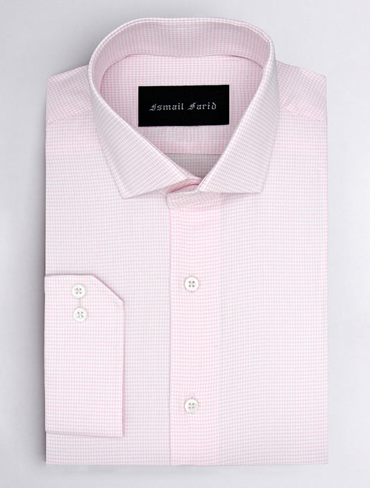 LIGHT PINK HARRING BONE SHIRT