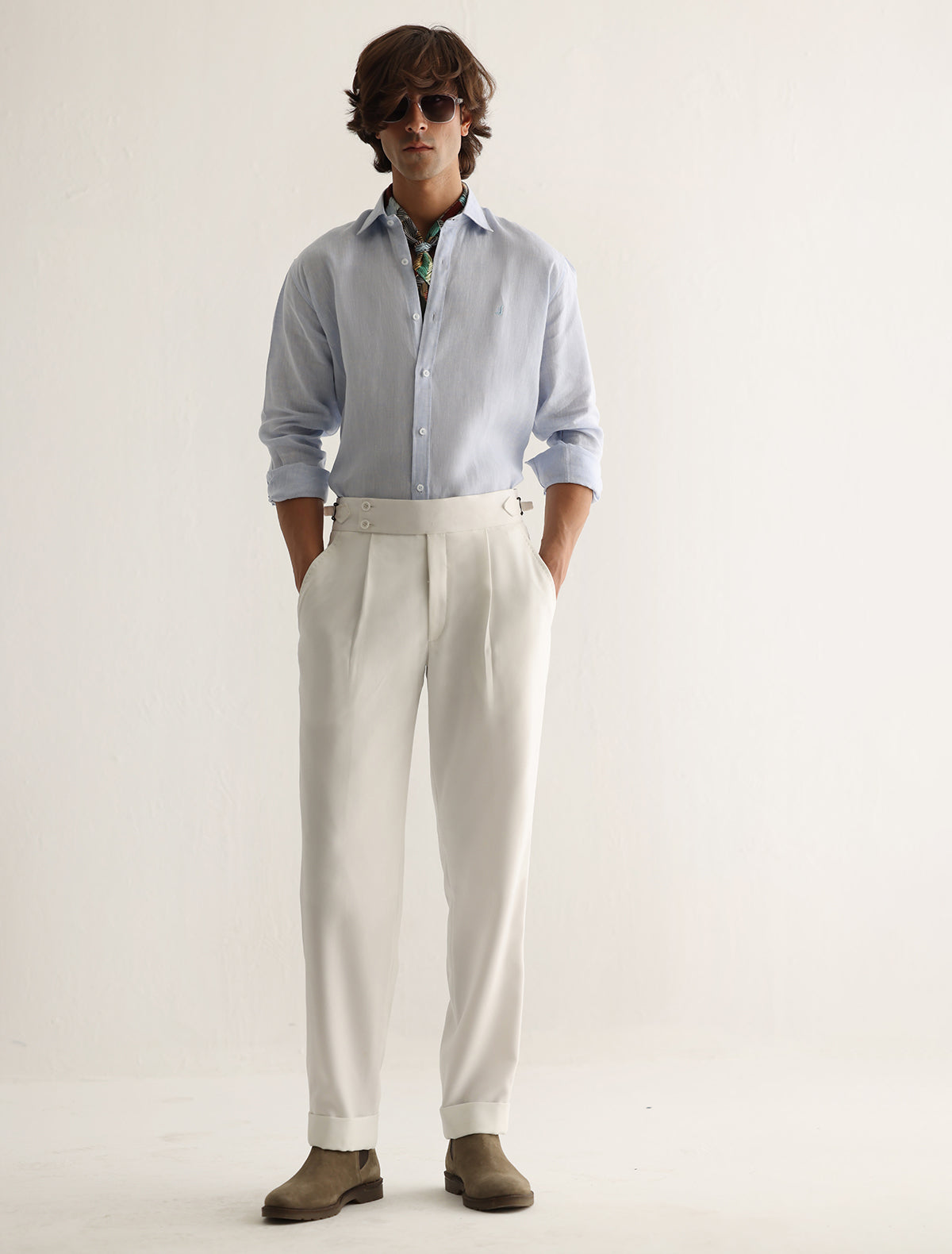 High Waisted White Dressy Pants OFF-WHITE HIGH WAISTED