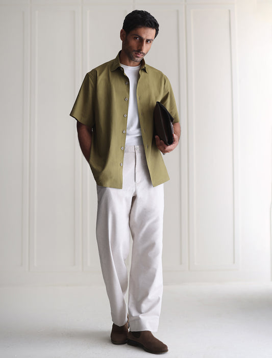 OFF-WHITE LINEN PANT
