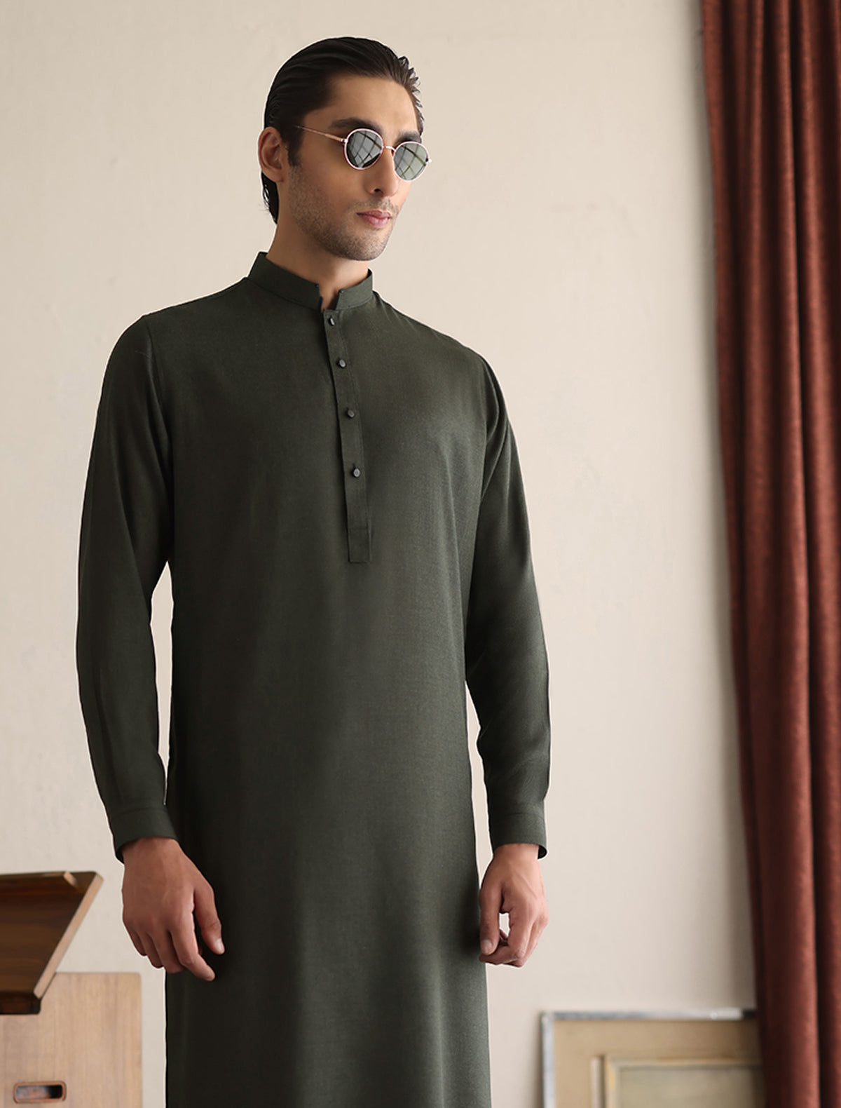 GREEN TWILL KAMEEZ SHALWAR