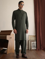 GREEN TWILL KAMEEZ SHALWAR