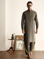 GREEN TEXTURED KAMEEZ SHALWAR