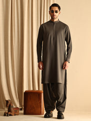 LIGHT TAUPE TEXTURED KAMEEZ SHALWAR