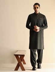 OLIVE ACCESSORY DETAILED - LIMITED EDITION KAMEEZ SHALWAR