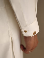 OFF-WHITE MONOGRAM DETAILED KAMEEZ SHALWAR