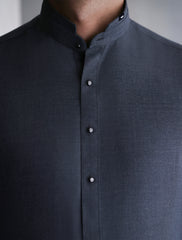 BLUISH GRAY TEXTURED KAMEEZ SHALWAR