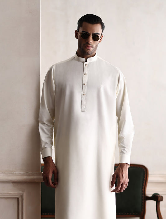 OFF-WHITE TEXTURED KAMEEZ SHALWAR