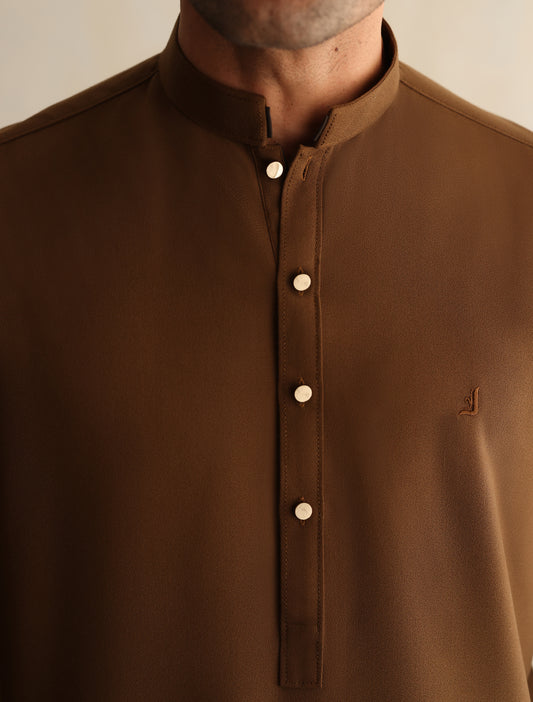 DARK TAN KAMEEZ SHALWAR