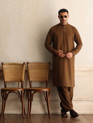 DARK TAN KAMEEZ SHALWAR