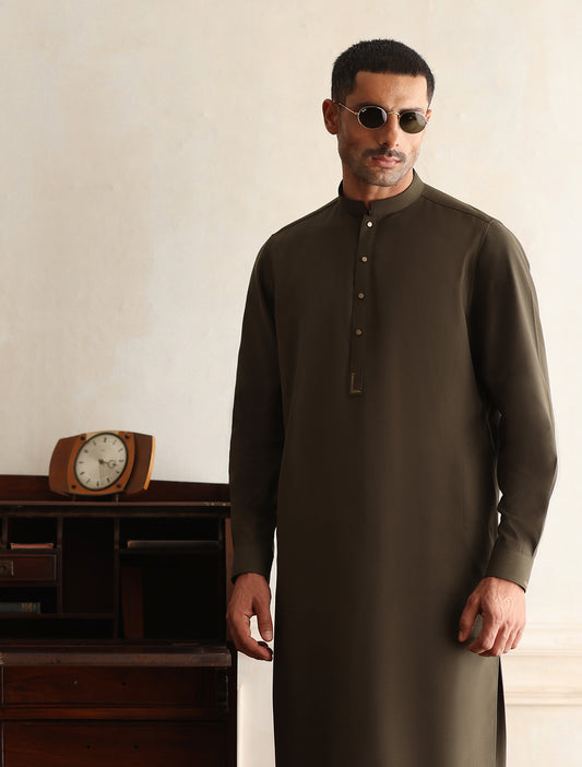 OLIVE GREEN KAMEEZ SHALWAR