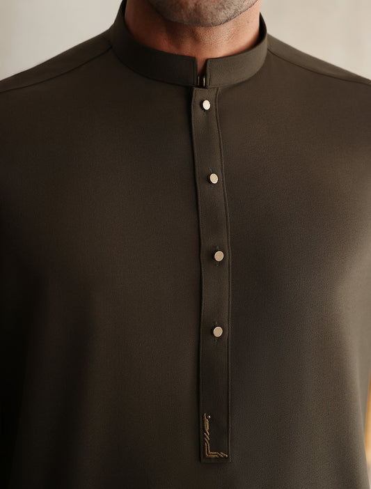 OLIVE GREEN KAMEEZ SHALWAR