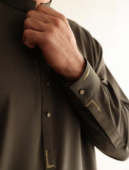 OLIVE GREEN KAMEEZ SHALWAR