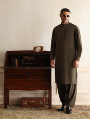 OLIVE GREEN KAMEEZ SHALWAR