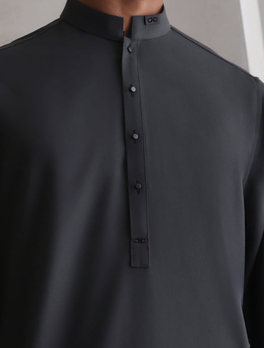 MEDIUM GRAY TEXTURED KAMEEZ SHALWAR