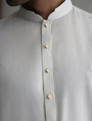 CREAM – OXFORD TEXTURED KAMEEZ SHALWAR