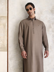 BEIGE TEXTURED KAMEEZ SHALWAR