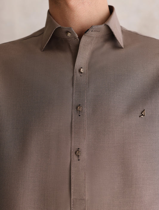 BEIGE TEXTURED KAMEEZ SHALWAR